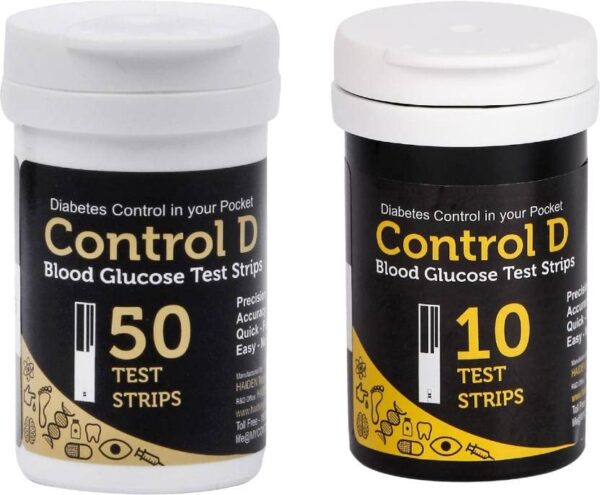 Control D Diabetes Testing 60 Glucometer Strips for Control D Glucometer only