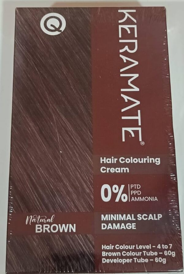 KERAMATE HAIR COLOUR NATURAL BROWN 60G+60G