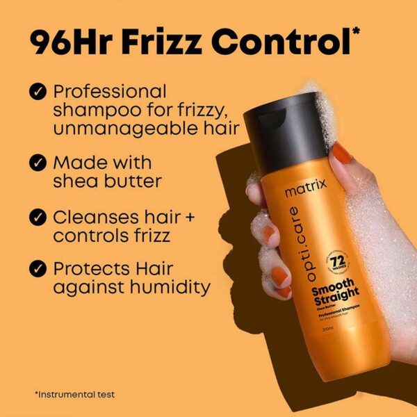 Opti.Care Professional Shampoo for Frizzy Hair with Shea Butter, Upto 4 Days Frizz Control