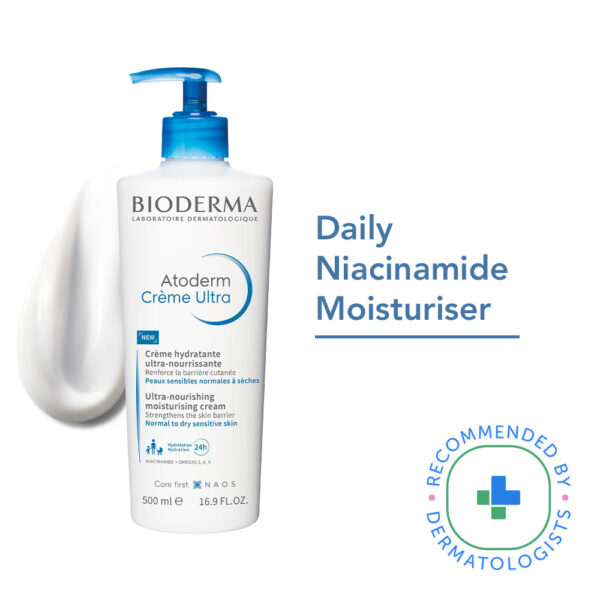 Bioderma Niacinamide Moisturizer – Atoderm Creme Ultra-Boosts Hyaluronic Acid, Ceramides 500ml