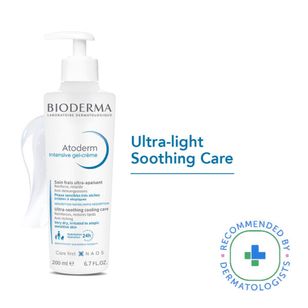 Bioderma Atoderm Intensive Gel Creme Moisturizer – Lightweight & Non Greasy – Dry Skin 200ml