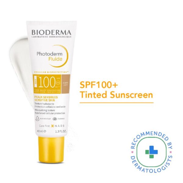 Bioderma SPF 100+ Tinted Sunscreen – Photoderm Aquafluide Claire With UVA Protection 40ml