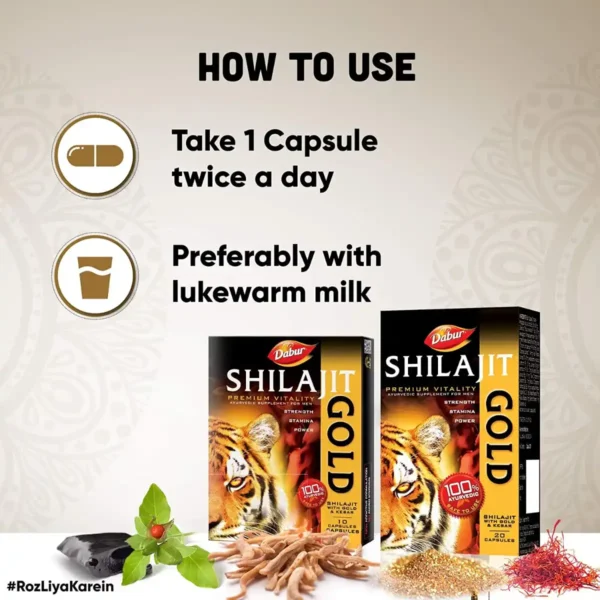Dabur Shilajit Gold, 20 Capsules